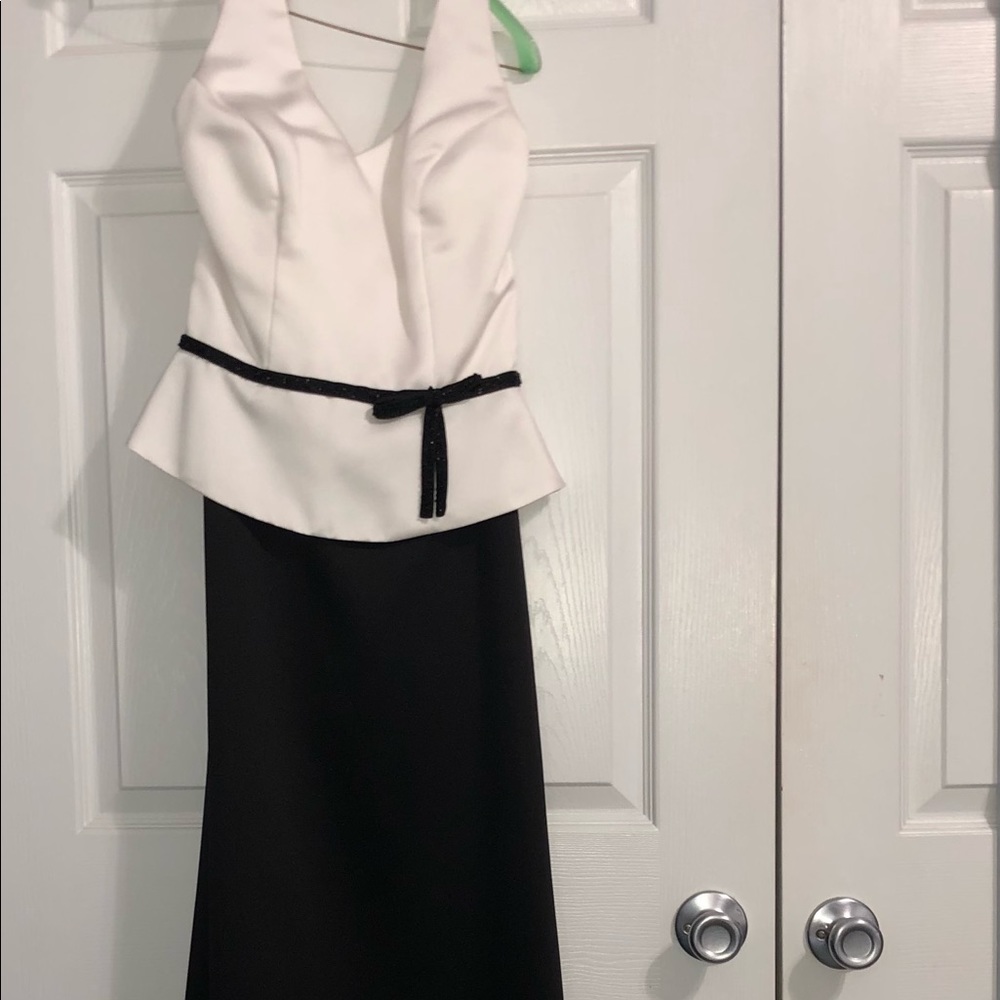 Black & White long halter Dress